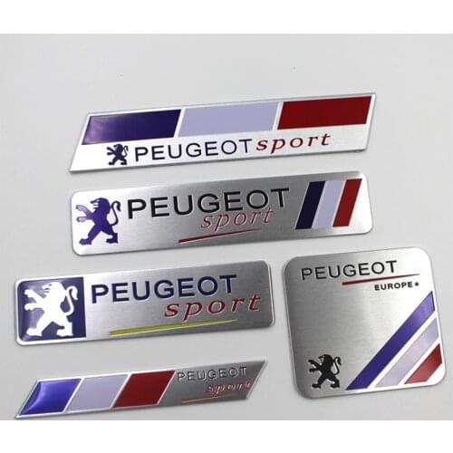 1pcs Car Styling 3D Sport Emblem Badge Aluminium Car Body Trunk Stickers For Peugeot 206 307 308 207 407 3008 208 508 2008 5008