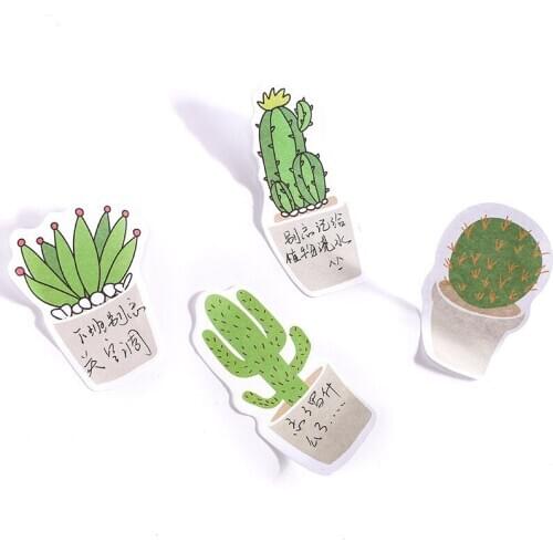 1pc New DIY Cactus Creative Office Novelty Sticky Notes Planner Stickers Page Index Post School Office Stationery Supplies