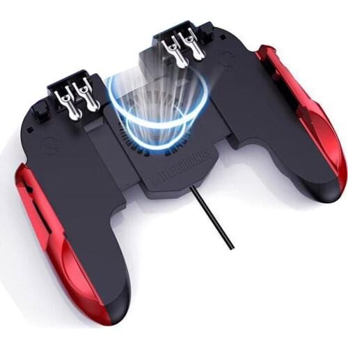 1pc Six Finger For PUBG Game Controller Gamepad Trigger Shooting Free Fire Cooling Fan Gamepad Joystick For Mobile Phone