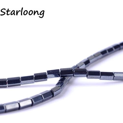 1pack/lot 3*4.3mm Natural stone bright Hexahedral shape loose spacer hematite beads for DIY jewelry necklace bracelet making