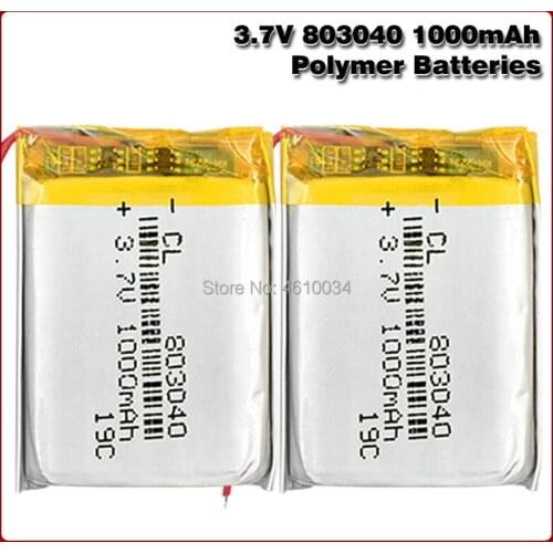 1000mah 3.7v 803040 lithium li polymer rechargeable battery for electronic book tablet toys Mobile Pocket replacement batteries