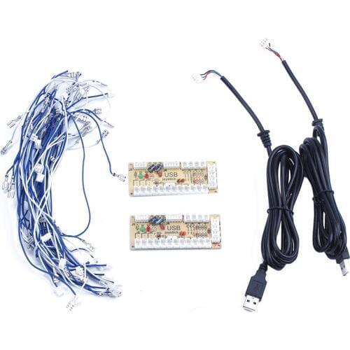 2X Zero Delay Arcade USB ENCODER PC TO JOYSTICK FOR 2PIN JOYSTICK & 4.8MM BUTTON