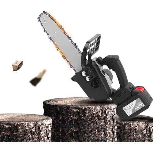 21V Brushless Cordless Chain Saw 2 Pack 6-Ah Battery Fast Charger Included Auto-Tension 12-Inch Powerful Chainsaw Kit with Box