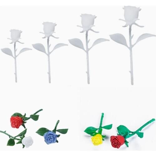 4 Pcs Handmade Plastic Small Rose, 4 Sizes, Resin Supplies, Resin Filler