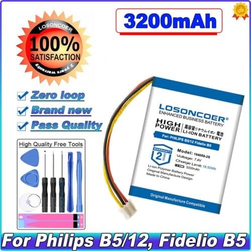 LOSONCOER 3200mAh Battery For PHILIPS B5/12 Fidelio B5 PHILIPS 104050-2S 2ICP11/41/54