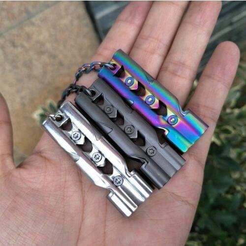 Aluminum high-frequency Emergency Survival Whistle Keychain for Camping Hiking Outdoor Sport Accessories Tools 150 dB Hot