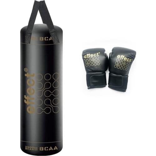 Boxing Gloves And Empty Unstuffed Hanging Boxing Punching Bag Set