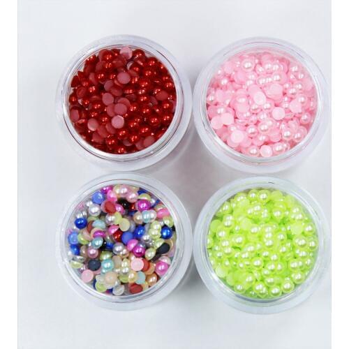 3mm ABS Half Round Pearl Bead Flatback Scrapbook Beads for Craft Jewelry Making Headwear Clothes Shoes Bags Hats Accessories