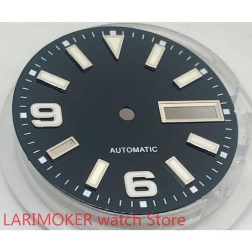 BLIGER 29mm triangle dial date kit is suitable for NH36 night plate parts mens watch movement dial black