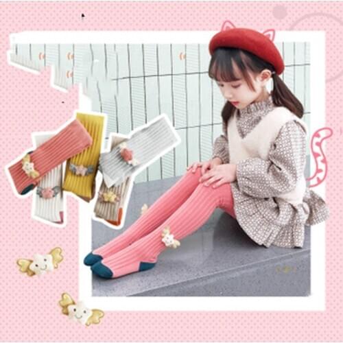 Baby Stretch Tights Soft Breathable Girls Pantyhose Kids Infant Knitted Collant Tights Combed Knitted Cotton Stockings Infant
