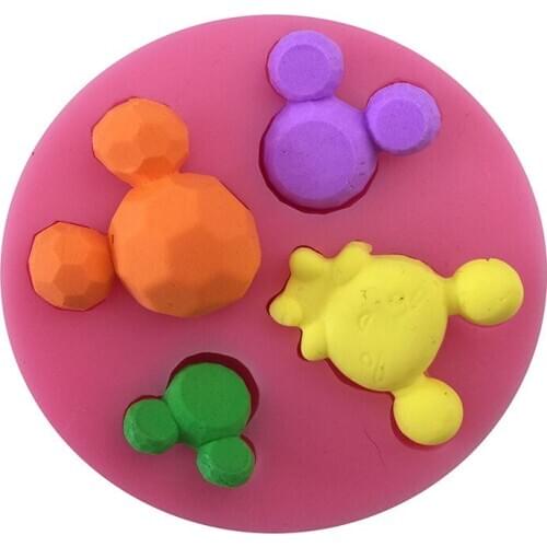 DIY Mouse Shaped Silicone Fondant Mold Resin Clay Chocolate Candy Baking Accessories Fondant Cake Decorating Tools FM833