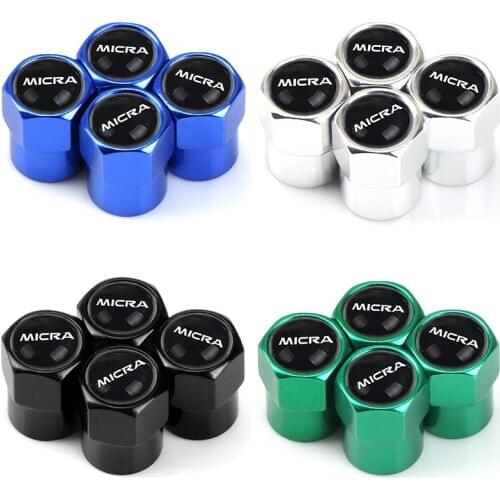 4PCS Car Tire Wheel Valve Caps Air Valve Stem Cover For Nissan Micra 2008-2019 Accessories