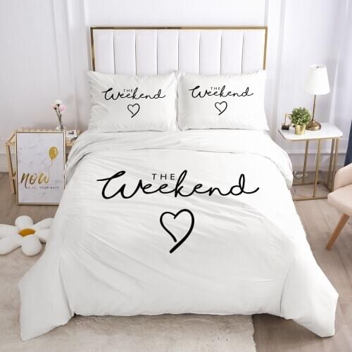 3D Duvet Cover Sets Bedding Set Quilt Covers Comforter Cases Bed Linen Full Twin Single King Queen Size Letter Design Bedclothes