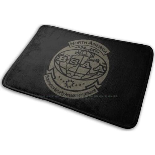 Bsaa North America Subdued Mat Rug Carpet Anti-Slip Bedroom Entrance Door Mat Zombie Video Game Survival Horror Biohazard
