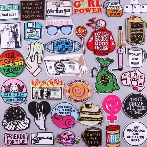 Pulaqi Colorful Letter Patch For Clothing Iron On Patches On Clothes Dollors Custom Patches Embroidered Patches Applique Badge