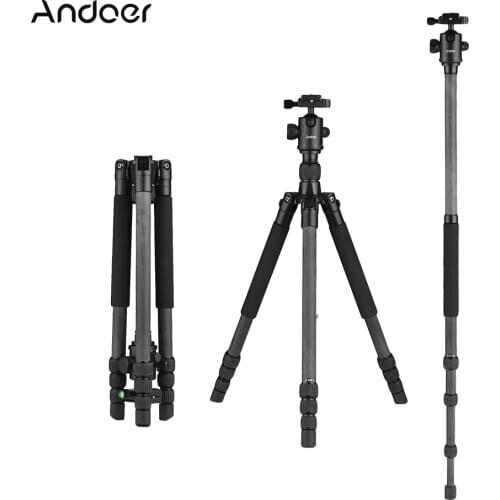 Andoer 64inch Lightweight Tripod for Camera Travel Tripod Monopod w/ Ball Head Carry Bag for Digital DSLR Video Camera Camcorder
