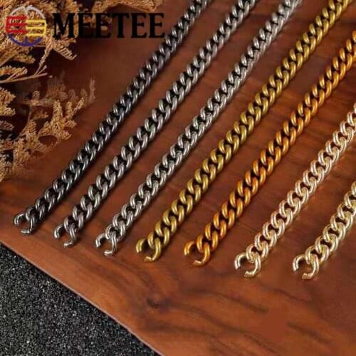 Meetee 1/2M 10mm/13mmThick Metal Bag Chain Adjusted Strap Shoulder Chains Buckle DIY Replacement Handle Hook Clasp Accessories