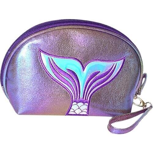 Fashion Makeup Bag Splash-Proof Mermaid Tail Pattern Portable Travel Cosmetic Bag Toiletry Bag For Women Ladies