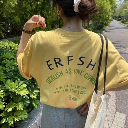 Fashion Summer Tops T Shirt Women Tshirt Cute Fruit Printed Tshirt Women Loose T-shirt Female Tee Shirt 90s Girls Tee Tshirt