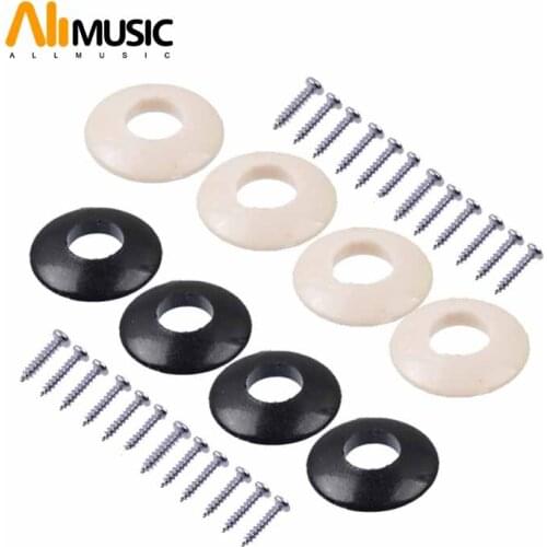 100PCS Classic Acoustic Ukulele Opened Guitar Tuning Pegs Tuners Machine Heads Plastic Ferrules and Mounting Screws White Black