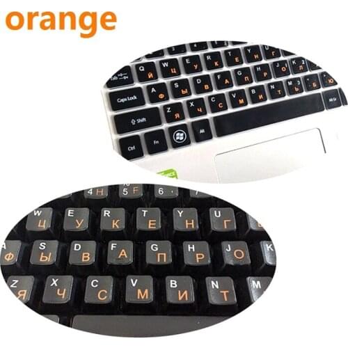5pcs computer Russian Keyboard film notebook stickers white orange letters PC desktop laptop russian & English layout membrane