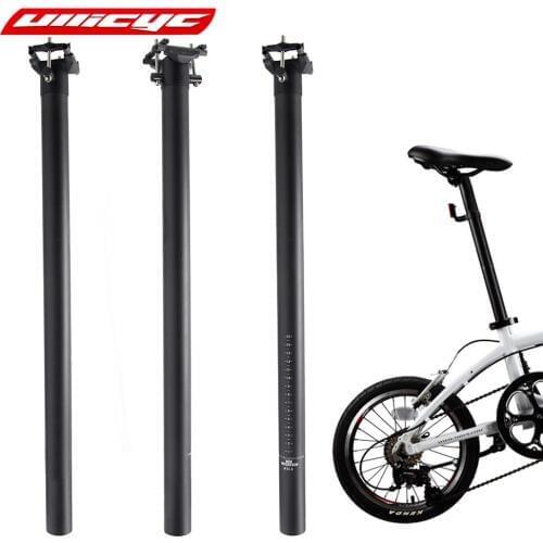 Ullicyc Matte Full Carbon Fiber Bike Seatpost Folding Bicycle Seat Post Part 33.9 34.9 * 580 MM Black Color SZG76
