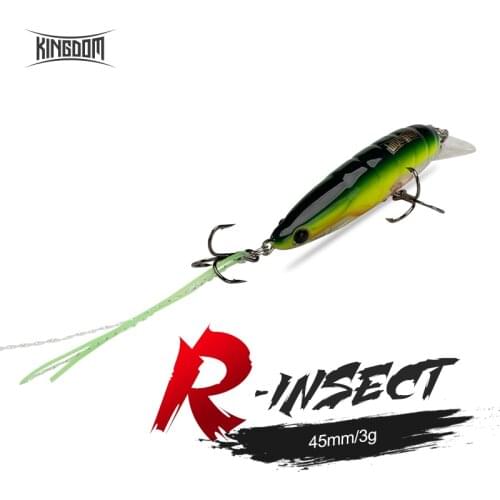 Kingdom R-INSECT Floating Fishing Lures 45mm 3g Mimic Minnow Action Insect Bionic Bait Wobblers Hard Baits Fishing Lure Tackle
