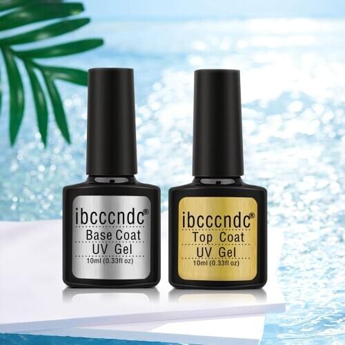 IBCCCNDC 10ml Base Top Coat Transparent Nail Polish UV LED Soak Off Nail Gel No Wipe Varnish Primer Nail Art