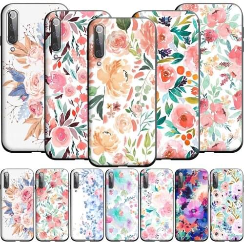 Watercolor Flowers Silicone Case for Xiaomi Poco X3 M3 F3 Mi 11i 11 10T 10 F2 Note Pro NFC GT Ultra 9T A3