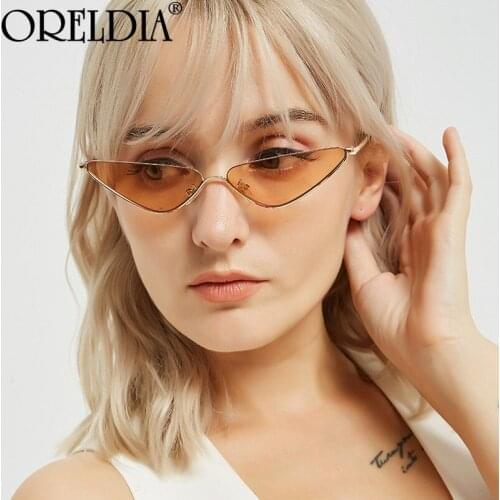 Fashion Cat Eye Sunglasses Women Cute Sexy Shades Eyeglasses Luxury Metal Frame Sun Glasses Shades Ocean Color Eyewear UV400