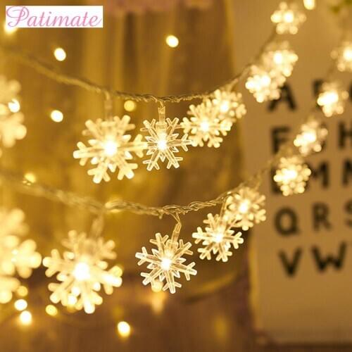 Snowflake LED Light String Merry Christmas Decoration For Home Christmas Ornament Happy New Year 2021 Navidad Noel Gifts