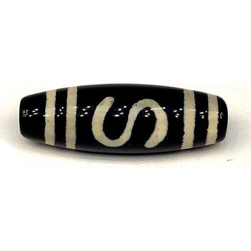 Tibetan Money hook Totem Pattern Ji "S" DZI Beads 10mm*30mm agate beads men&women jewelry DIY Free Shipping