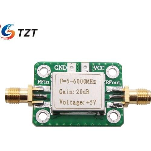 TZT 5M-6GHz Low Noise RF Amplifier Ultra Wideband Gain 20dB Medium Power Amplifier Board