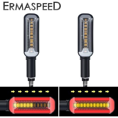 Universal Motorcycle LED Turn Signals Flowing Water DRL Flasher Stop Tail Lamp Indicator For Honda Hornet 900 CBR 954 RR CBR650
