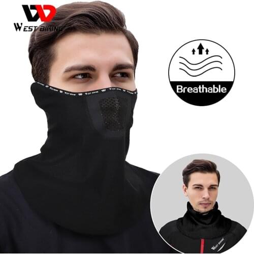 WEST BIKING Warm Bicycle Balaclava Winter Windproof Cycling Headwear Skiing Running Sport Fleece Neck Warmer Cover Bike Bandana