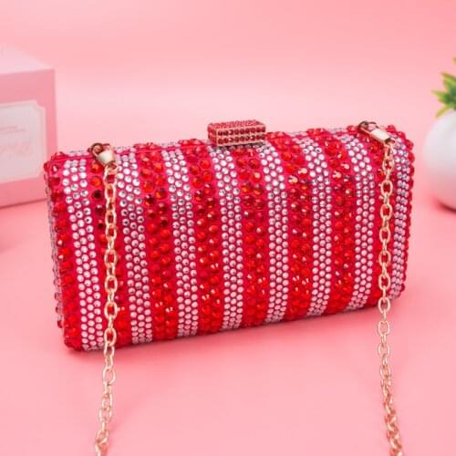 Womens Wedding Clutch Purse and Handbag Elegant Evening Clutch Bag for Party Diamond Sequin Black Gold Red Blue Shoulder Bag