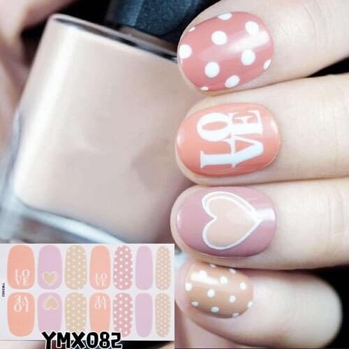 1PC Nail art Full-Cover Sticker Sheet 14tips Sticker Polish Sticker YMX081-096