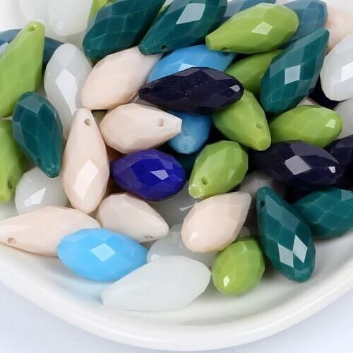 10pcs 8x16mm Water Drop Beads Multi Color Crystal Plastic Clothes Beaded Loose Beads For Diy Scrapbook Decoration Crafts Making
