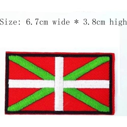 10pcs red green Free shipping 6.7cm wiide flag embroidery patch iron on sew emblemas for DIY Jeans clothing left chest/stripe