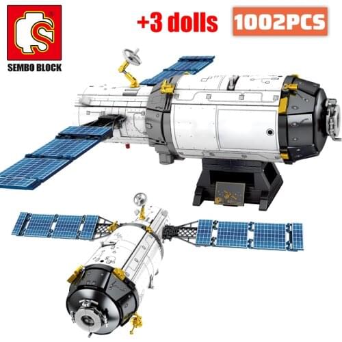 1002PCS Technical Launcher Spaceship Rocket Building Blocks City Creator Aerospace Manned Astronaut Figures Bricks Toys For Boys