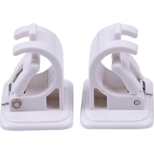 2pcs/set Shelf Clip Towel Shelf Fixed Clip Open Buckle Hanging Rod Clip With Rod Hanging Towel Curtain Adhesive Hook