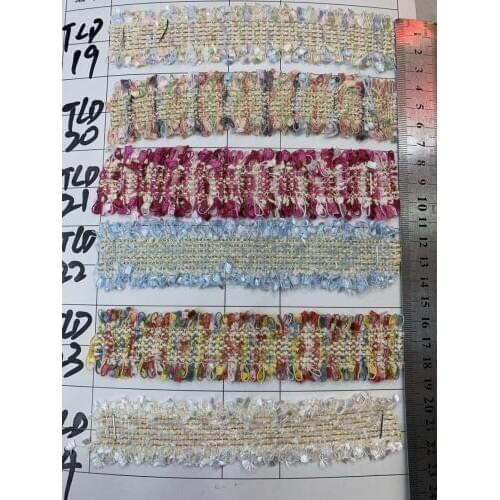 3-3.5cm woven shabby trim webbing, dual-side shabby trim, many colors available, LD190222A