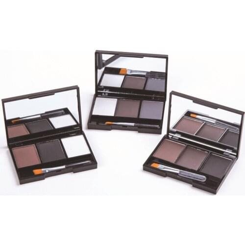3 Color Eyebrow Powder Palette Cosmetic Brand Eye Brow Enhancer Professional Waterproof Makeup Eye Shadow With Brush Mirror Box