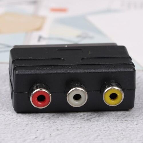 RGB Scart To 3 RCA S-Video Adapter Composite RCA SVHS AV TV Audio Converter For Video DVD Recorder TV Television Projector