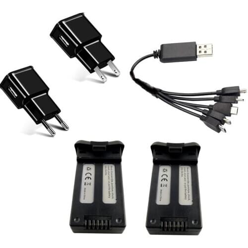 5in1 3.7V 1000mAh Lipo Battery + Charger for SJRC S20W T25 Four-axis Quadcopter Spare Parts RC Camera Drone Rechargeable Battery