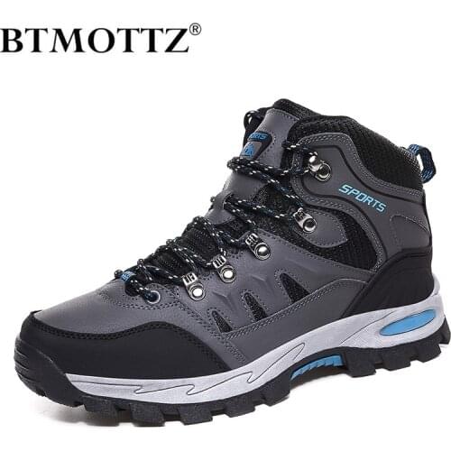 Winter Mens Ankle Boots High Quality Boots Warm Plush Mens Snow Boots Waterproof Breathable Handmade Outdoor Men Hiking Boots