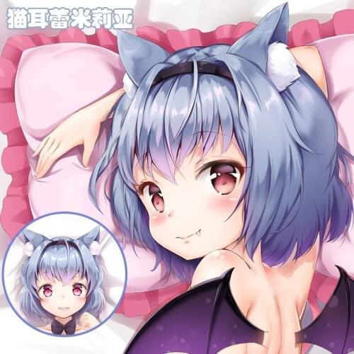 Cute Cat Ear Remilia Scarlet Anime Touhou Project Otaku Dakimakura Hugging Body Pillow Case Long Cushion Pillow Cover Cosplay