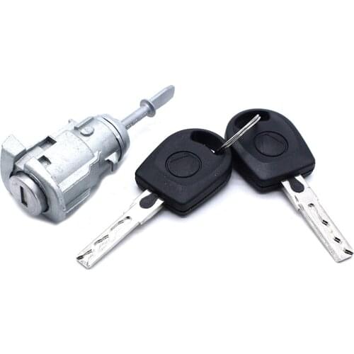 Front Left Driver Side Door Lock Cylinder with 2 Keys 604837167 1U0837167E for Golf 1997-2006 Jetta 1997-2005