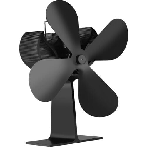 Eco Friendly Heat Powered Wood Stove Fan for Wood Burner Fireplace Heater, Black