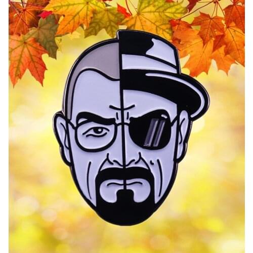 Walter White Heisenberg Bryan Cranston Enamel Pin Vince Gilligan crime drama TV brooch badge Lapel Backpack Bag Gifts